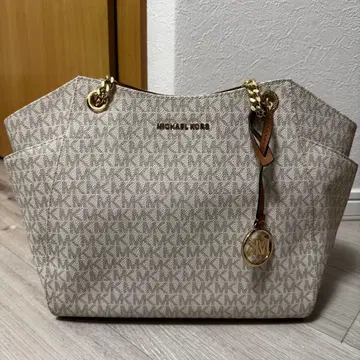 MICHAEL KORS 로고 토트백 화이트