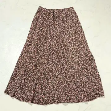 꽃무늬 롱 스커트 플레어 안감 부착 봄 가을 출퇴근 깔끔함 허리밴딩