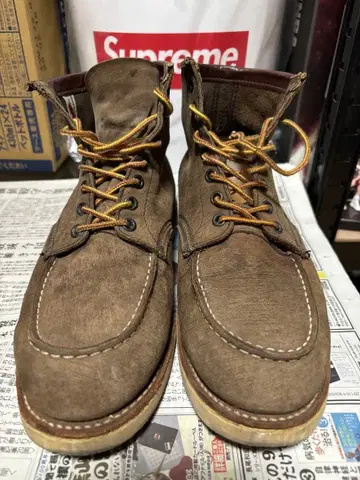 레드윙 브라운 가죽 워크 부츠 모카신 스타일