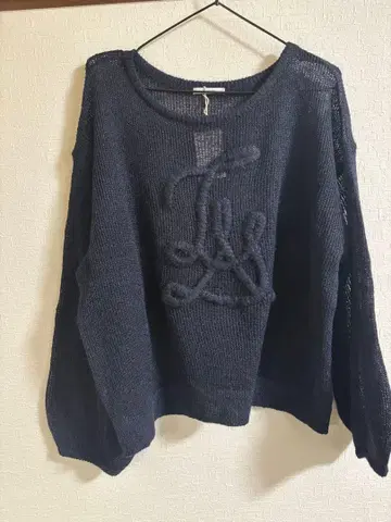 BAYFLOW [ 모헤어 같은 소재감 ] 자수 시어 니트