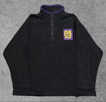 NFL 미네소타 바이킹스 플리스 자켓 하프 지퍼 XL 자수 블랙