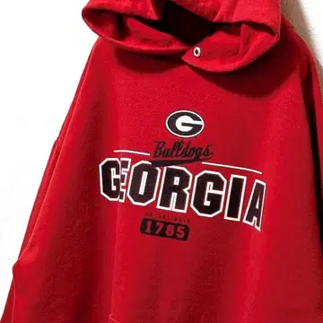 저지스 조지아 불독스 로고 후드 맨투맨 레드 빨간색 L 구제 의류