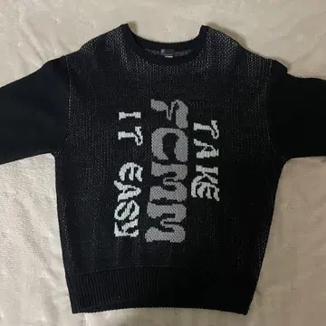 FCMM 블랙 크루넥 스웨터 L 사이즈