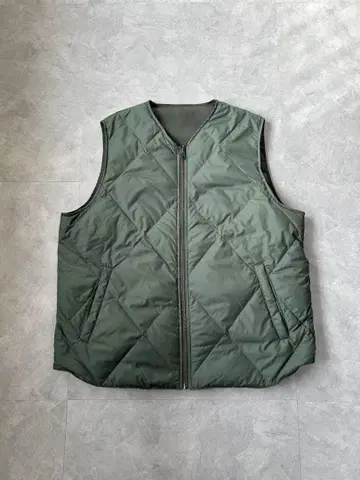 TAION GLR 리버서블 다운 베스트 올리브 그린