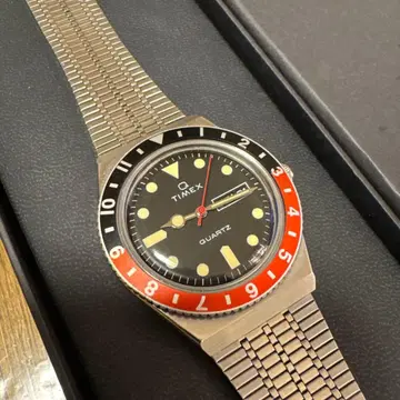 새상품급! 타이맥스 Q TIMEX-Q 케이스 포함 블랙&빨간색 펩시 컬러
