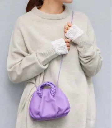 IENA 헤리유 BONBON백 퍼플 소프트 가죽풍 숄더백