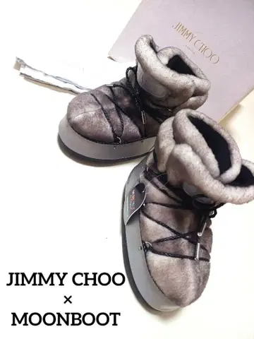 JIMMY CHOO MOON 양가죽 통굽 스노우 부츠 25cm
