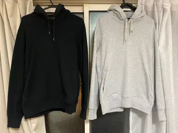 유니클로 후드티 블랙&그레이 L 사이즈 세트 판매