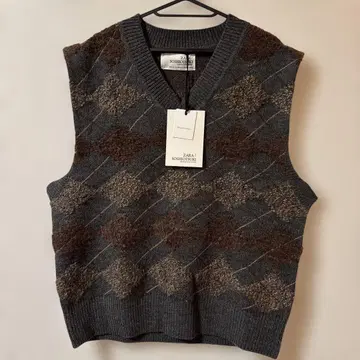 SOSHIOTSUKI X ZARA 텍스처 다이아몬드 니트 베스트