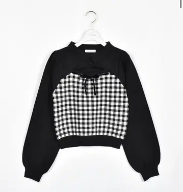 체크 옷깃 니트 에블린