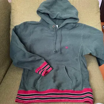 Champion 후드티 리버스 위브 다크 그린 S 사이즈