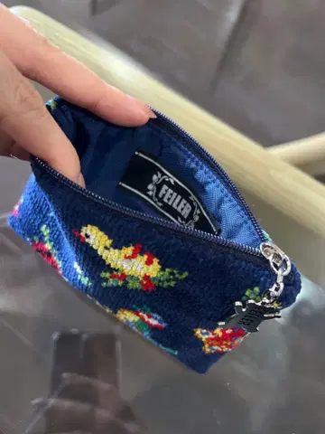 FEILER 네이비 꽃무늬 파우치 하이디