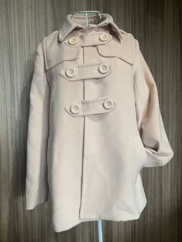 laura pue 숏 기장 코트 라이트 핑크 더플 코트