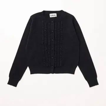 fekete 프릴 장식 블랙 가디건