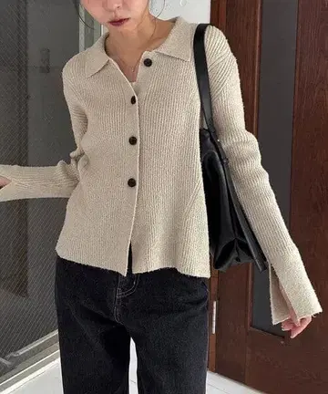 카프리슈 마쥬 비어드 컬러 니트 베이지