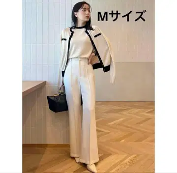 [ anuans ] 아뉴앙스 더블 새틴 핀턱 팬츠 M 아이보리