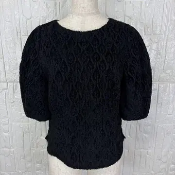 LOUNIE 루니 블라우스 입체적 디자인 블랙 36 [ j13 ]