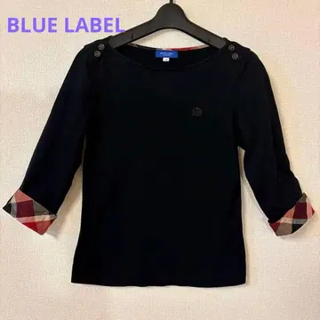 [ BLUE LABEL ] 블랙 7부 소매 티셔츠