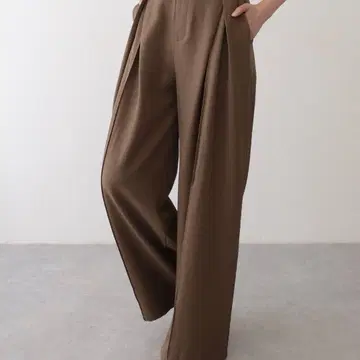 인버티드 턱 하이웨스트 센터 프레스 와이드 팬츠