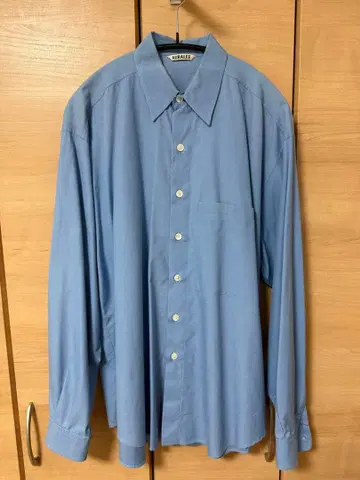 AURALEE WASHED FINX TWILL BIG SHIRTS 3