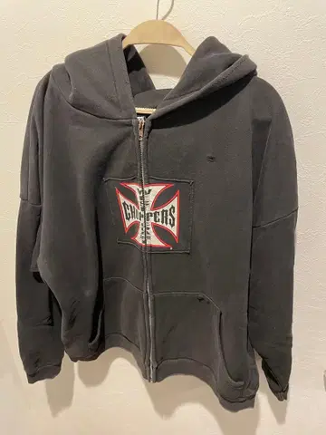 CHOPPERS 지퍼 후드티 다크 그레이 L 사이즈