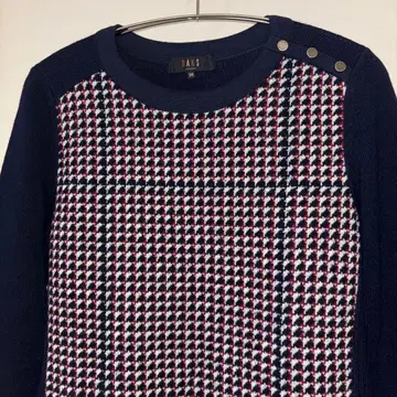 [컨디션 최상] DAKS 닥스 하운드투스 패턴 울 니트 티셔츠 긴팔