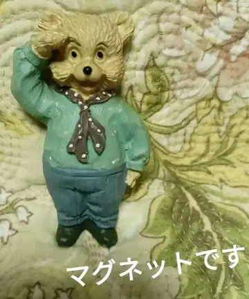 곰 피규어 경례 포즈 마그넷 레트로 빈티지 레어