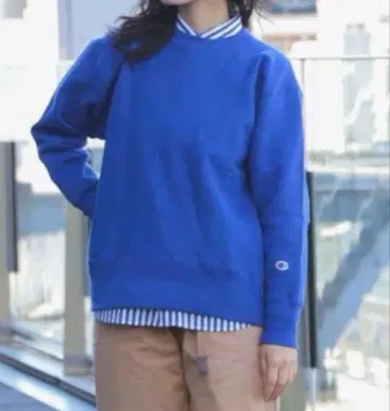 Champion x BEAMS BOY 별주 리버스 위브 크루넥 맨투맨