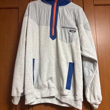 XLARGE 하프 지퍼 맨투맨 L 사이즈 그레이/블루