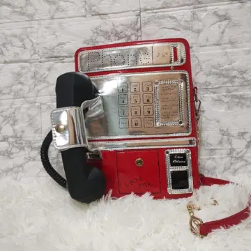 공중전화형 숄더백 빨간색