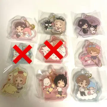 나츠메 우인장 x 산리오 캐릭터즈 아크릴 키링 2 7종 세트