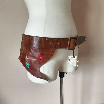 미사용 오레보레 브라 가죽 허리 벨트 브라운