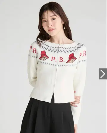 셀포드 패딩턴 더블 자카드 지퍼 가디건