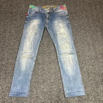 라이트 블루 스트레치 데님 팬츠