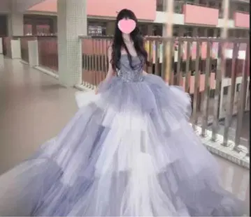 스카이블루 웨이팅 드레스 롱