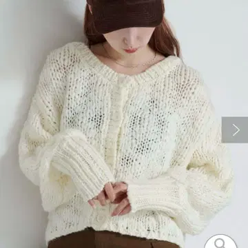 새상품 카스타네 BIG 슬라브 니트 가디건