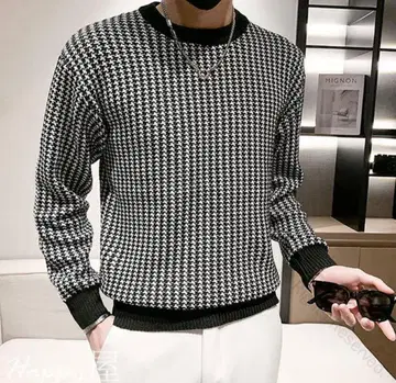 니트 하운드투스 패턴