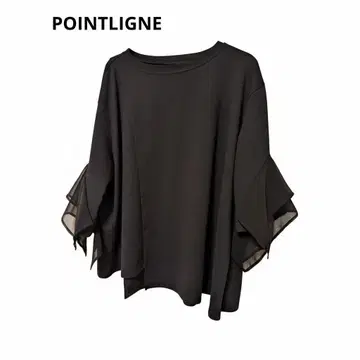 센소유니코 블랙 시스루 소매 상의