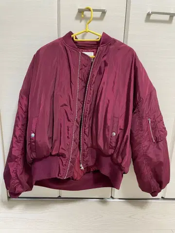 MURUA 버건디 MA-1 자켓