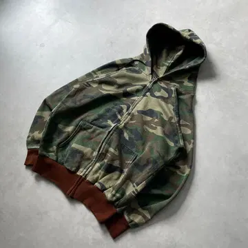 90s 우드랜드 카모플라쥬 지퍼 후디 후드티