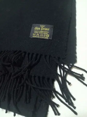 Glen Prince 100% 램스울 머플러 블랙