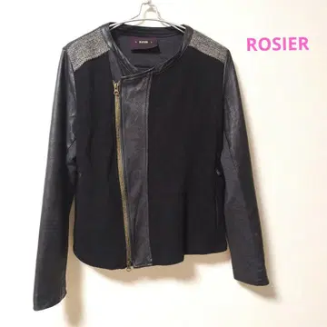 인브리드 로지에 시어링 가죽 절개 스트레치 집업 자켓