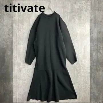 새상품급 titivate 블랙 쫀득한 니트 머메이드 원피스 긴팔 겨울