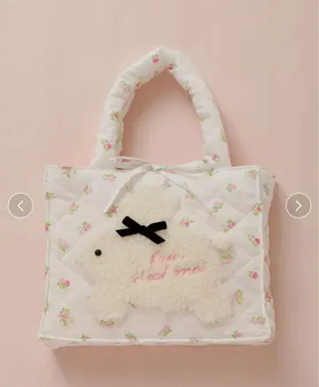 미추 코켓 MICHU COQUETTE 플로럴 퀼트 토끼 토트백