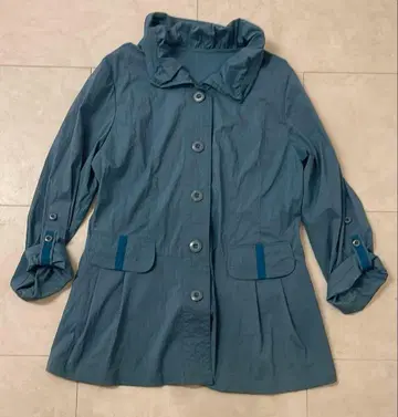 자켓 소매 롤업 코트 새상품급 블루