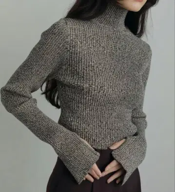 anuke 긴팔 니트 터틀 니트 믹스 컬러