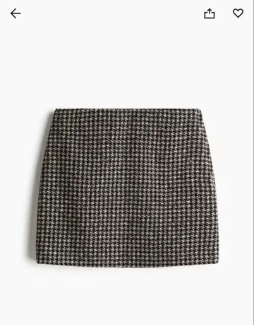 H&M 트위드 사다리꼴 미니 스커트 하운드투스 패턴