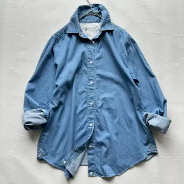 바빌론 데님풍 코튼 셔츠 라이트 블루 M 38 베이직 겉옷