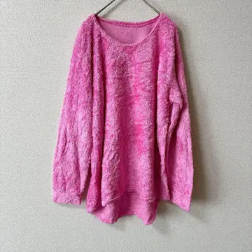 핑크 플리스 긴팔 상의 여성용 겨울 가을