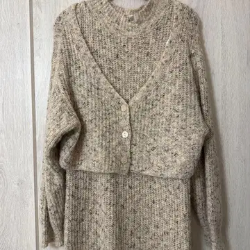 니트 가디건 앙상블 원피스